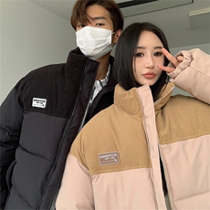 1506/MY97/P75王鹤棣同款灯芯绒拼接宽松男女刺绣情侣棉衣3，男装棉衣，星座1506