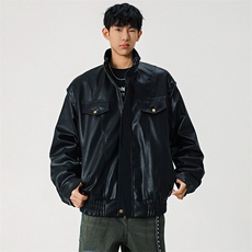 秋冬重磅美式皮衣外套机车夹克男宽松外套xz405-jk6801-P108控148，男装皮衣，星座405