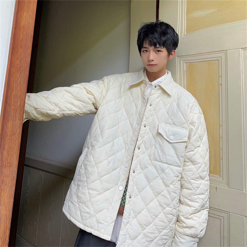衬衫版型棉衣轻薄宽松格子设计感翻领棉服A170-M822-TP30,男装衬衫,电商A170
