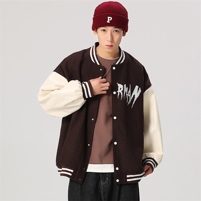 秋款棒球服夹克外套男潮牌无影墙字母刺绣情侣学生22116-P73控118，男装夹克，星座717
