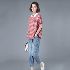 时尚潮流舒适套装/套裙短袖2021年夏季休闲宽松优雅，女装套装/套裙，叶笙衣