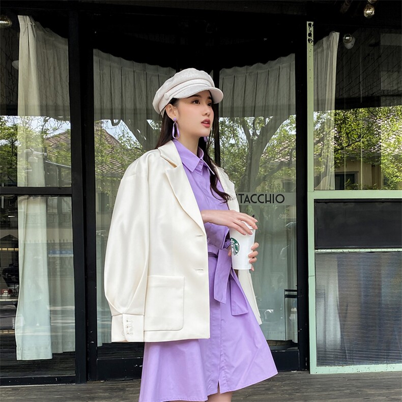 现货2021年春季新款宽松显瘦西装166-XZ02,女装西装,茜茜公主