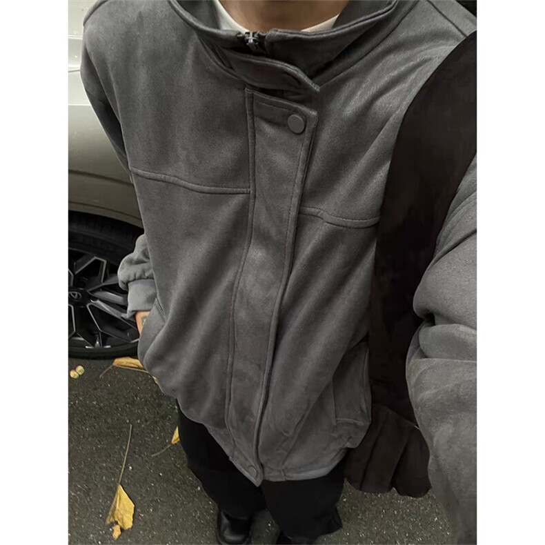 现货！网图2025春季新款麂皮绒立领夹克外套JK19-特P68，男装夹克，星座508（原C305）