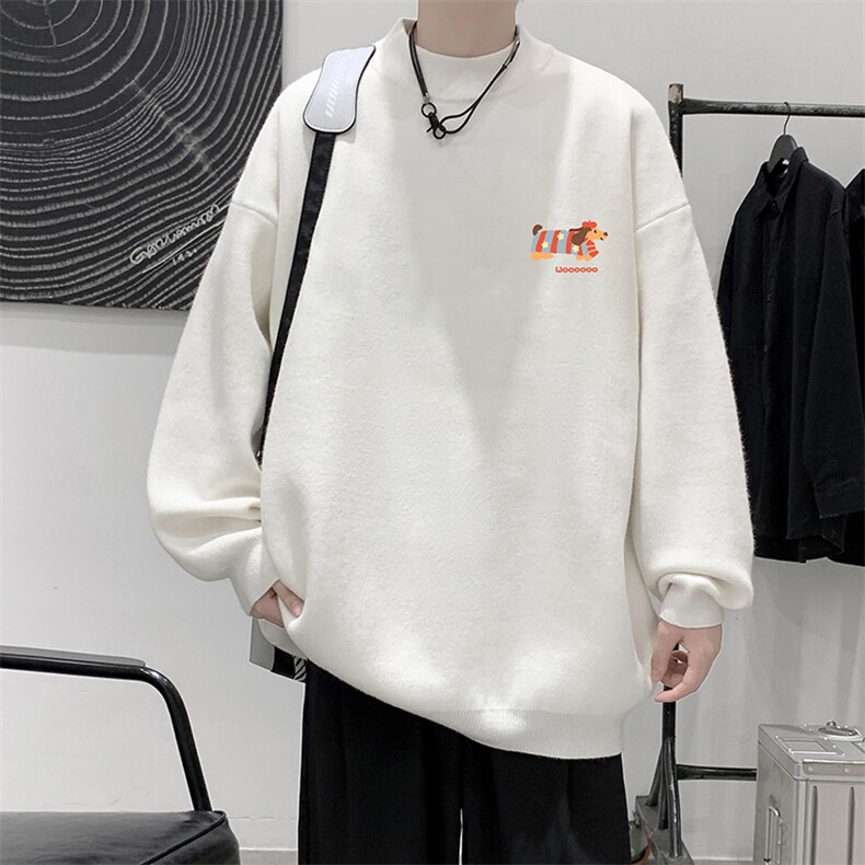 半高领毛衣男大码胖子针织衫毛线衣M18438-P45加绒款-P65,男装针织衫/毛衣,电商A040