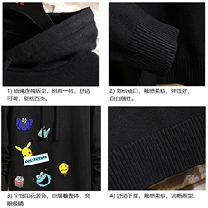 LM68079-P58加绒款-P68连帽毛衣男大码带帽针织衫男毛线衣砖墙，男装针织衫/毛衣，电商A040A