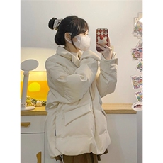 棉衣棉服女2025年新款奶系羽绒棉小众设计感温柔风加厚面包服外套，男装棉衣，星座506A