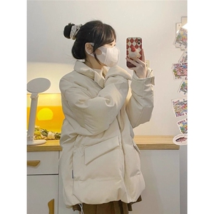 棉衣棉服女2025年新款奶系羽绒棉小众设计感温柔风加厚面包服外套图片