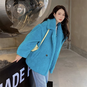 年轻款皮草外套女短款2024韩版秋冬新款仿羊羔毛保暖毛毛外套图片
