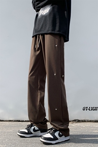 B221 美式ins高街小众排扣直筒休闲西裤 LK23008-P60 控78图片