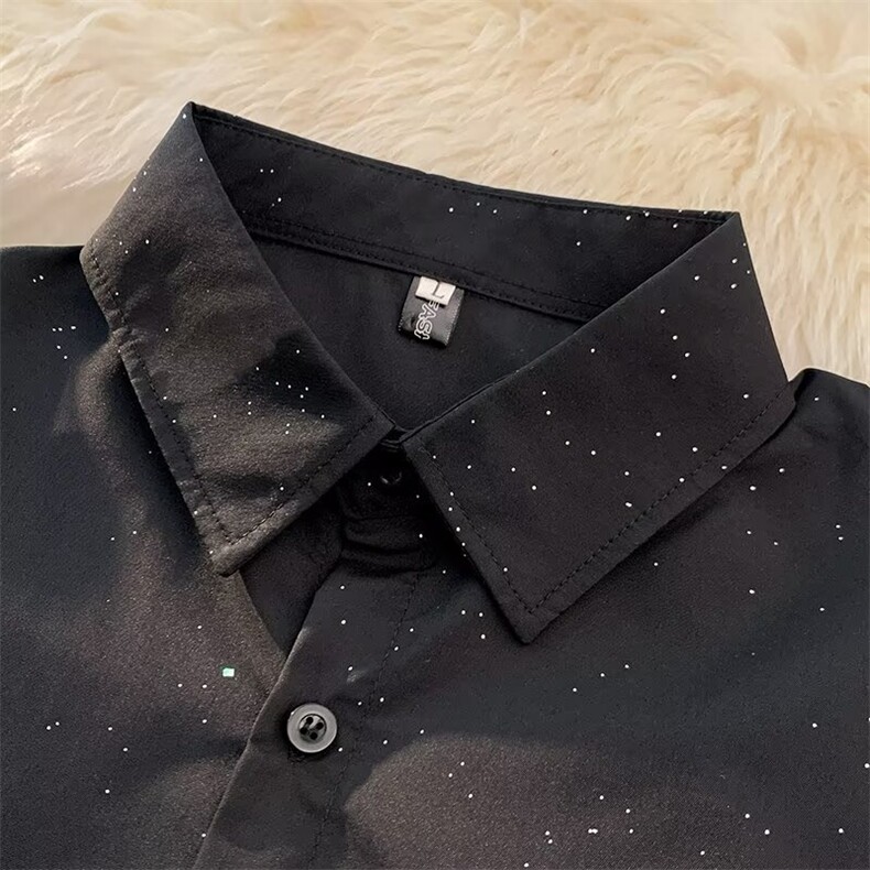 港风秋款男满天星衬衫宽松休闲衬衣CS54P35,男装衬衫,星座1013-1