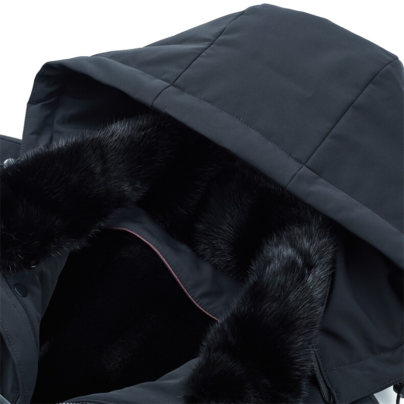 冬季新款派克服中年男士金貂绒大衣男连帽外套SNNYR88J21959-P420，男装中老年男装，电商B212（原钱塘6029）