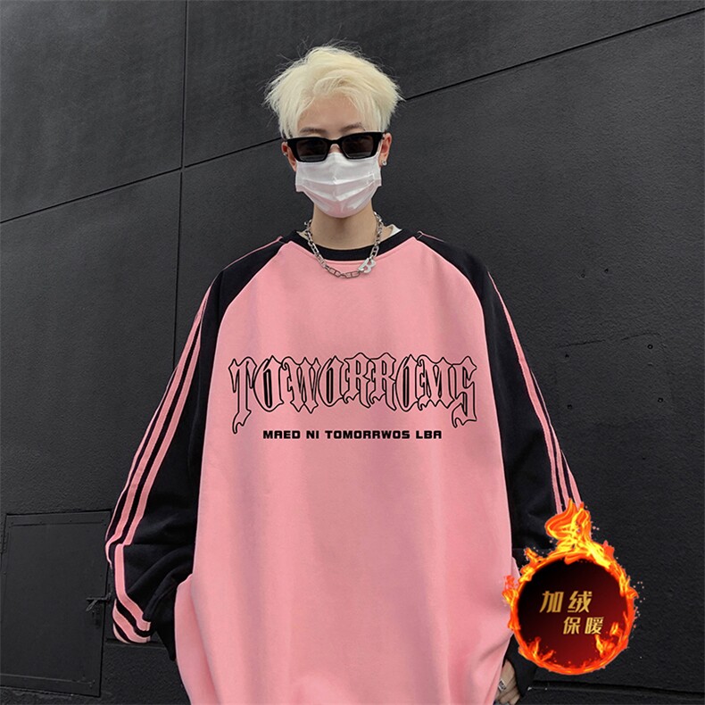 抖音得物供货提供视频秋冬重磅美式宽松织带圆领卫衣0740,男装卫衣,电商A486