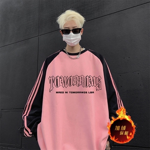 抖音得物供货 提供视频 秋冬重磅美式宽松织带圆领卫衣0740图片