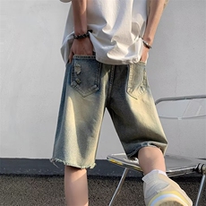 裤子高街水洗牛仔裤男设计感小众拉链裤D6603P36，男装牛仔裤，星座1116-2
