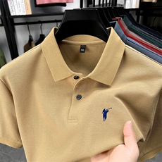 全棉丝光棉绣小保罗全棉短袖POLO，男装T恤，钱塘207-1