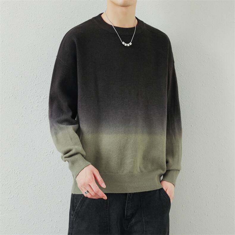 韩版潮牌渐变色吊染针织毛线衫MY2120P65，男装针织衫/毛衣，星座914