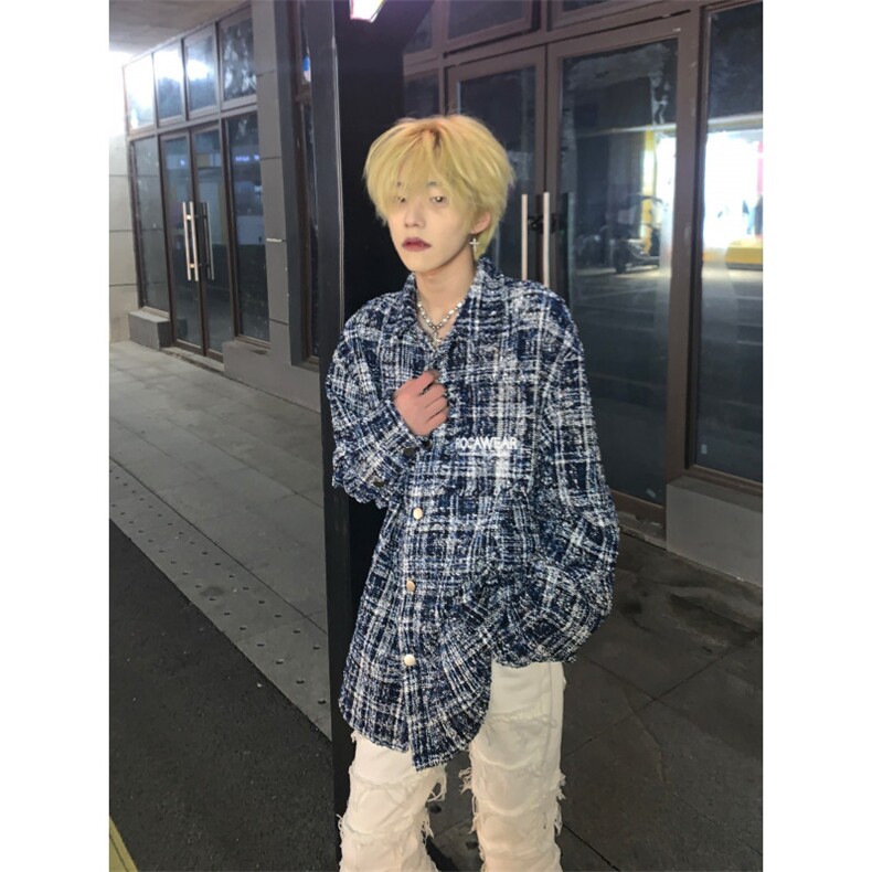 【有货】cleanfit蓝色小香风外套男高级感痞帅夹克W1042LL-特P58,男装夹克,星座1007（原301D）