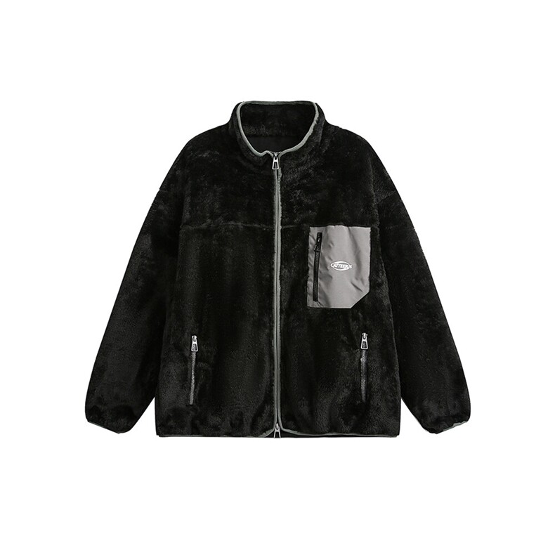 2025冬款北极绒立领毛绒外套-5667-168,女装短外套,电商S012（CATTEE）