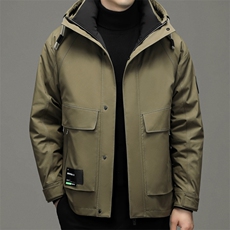 DF6850钱塘2020-2中年男士冬季厚款商务休闲连帽羽绒服P290，男装羽绒服，钱塘207-2