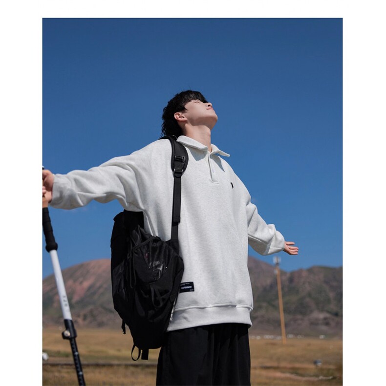 420g重磅Polo领卫衣男女秋冬美式复古男生休闲套头宽松刺绣外套,女装短外套,星座1210-1