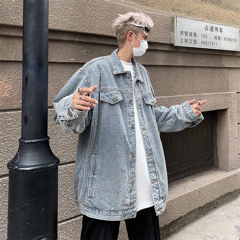 百搭男夹克尖领气质春秋潮ins标准潮流长袖外穿青春流行时尚图片