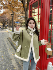 高转化现货25年火焰复合新款皮毛一体外套女182A-8327P190K268，女装皮草，浙宝182A