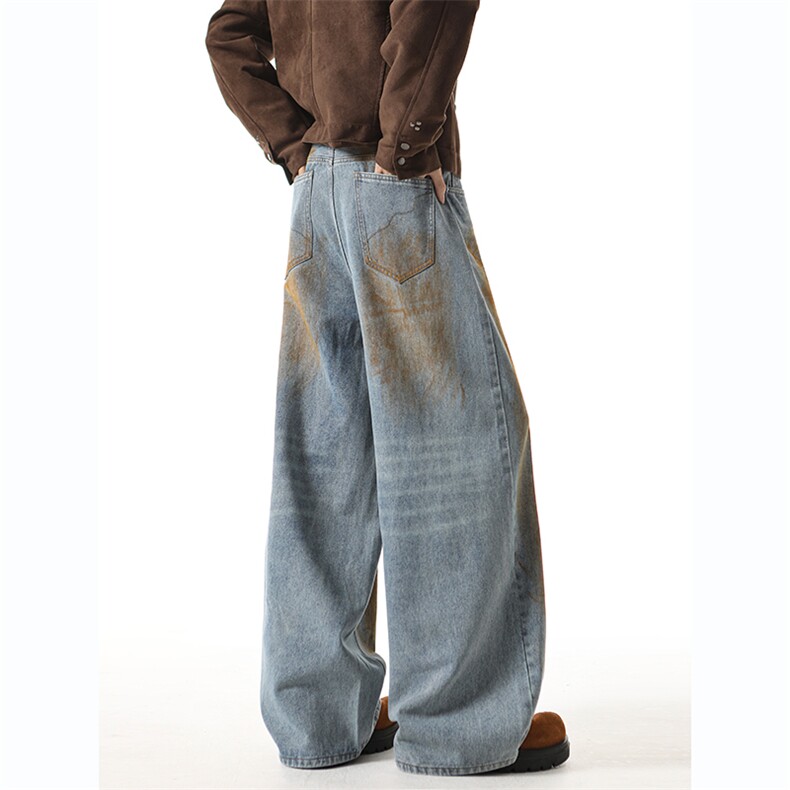 809B!新春现货美式弯刀油漆宽松牛仔裤809B-613-P48,男装牛仔裤,星座809B（原星座805）