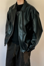 现货皮夹克外套男款潮牌宽松PU皮衣A351-AP2605-P105控168，男装夹克，电商A351