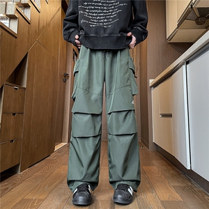 8XL-M刺绣冲锋裤男款大码春秋户外机能登山裤直筒阔腿裤KZ020P50图片