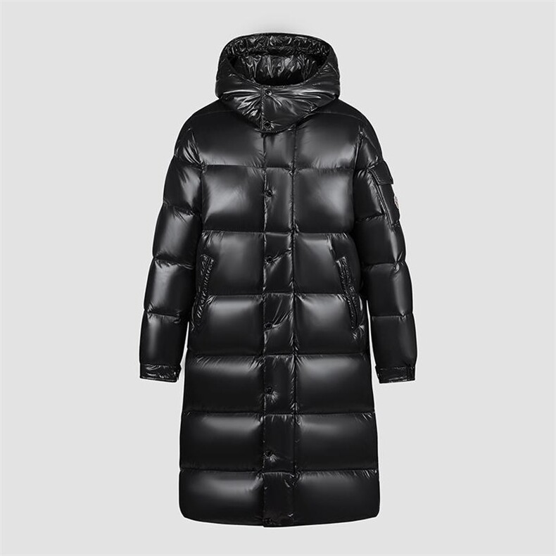 高版本90%鹅绒羽绒服潮牌长款亮面连帽加厚冬季外套男女138-P230,男装羽绒服,星座1210A