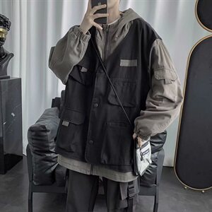 现货工装外套男潮牌港风bf中性机能春秋夹克韩版潮流百搭WT08图片