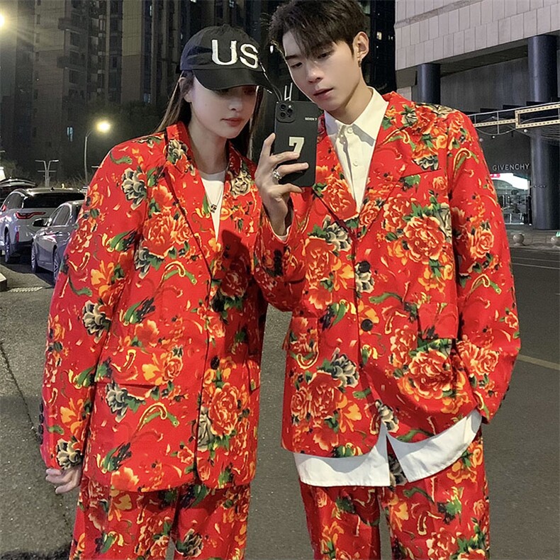 RS1网红同款高质量大码单上衣西装西服婚庆表演出团队服新中式潮,男装西服套装,星座115A(原星座507）