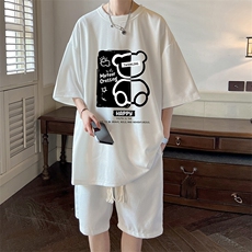 华夫格套装运动短袖t恤套装休闲两件套一套HZ84352-P44，男装T恤，电商A040