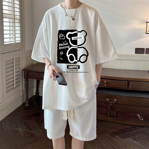 华夫格套装运动短袖t恤套装休闲两件套一套 HZ84352-P44图片
