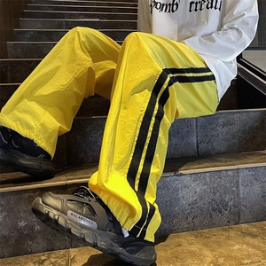 2024新款港风美式hiphop冰丝速干条纹休闲裤伞兵裤K702-P35