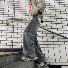 港风潮男牛仔裤嘻哈ins潮高街潮流痞帅长裤N0808-P50，男装牛仔裤，星座308B-1