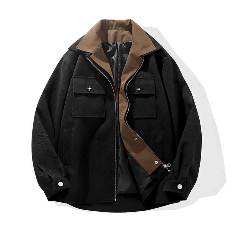 【精品】秋冬毛呢夹克男外套男假两件大码轻熟JLJ-209批115轻熟B,男装夹克,星座401