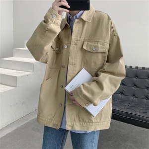 潮牌ins风美式水洗牛仔夹克男多口袋潮牌设计感夹克HY02TP60控85图片