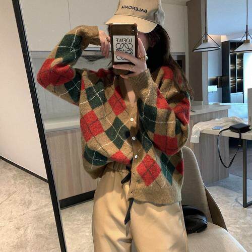 01016瑟琳菱格开衫，女装，XTZ style