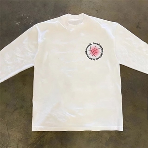 1506/QCT1130/P43纯棉美式复古T恤篮球印花简约百搭宽松上衣男款图片