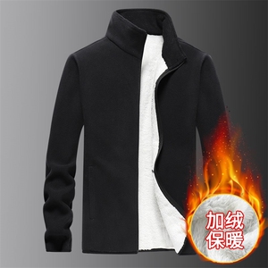 M-8XL男大码立领摇粒绒加绒加厚夹克外套 5032-1_9810图片