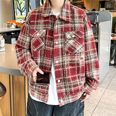 夹克潮流青春时尚潮流格子衬衫外套休闲百搭外套J741P--58，男装夹克，电商A128