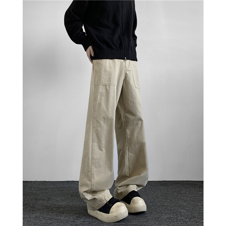 美式高街裤子男潮牌休闲裤cleanfit微喇垂感伐木工装裤K615-P55,男装休闲裤,星座308B-2