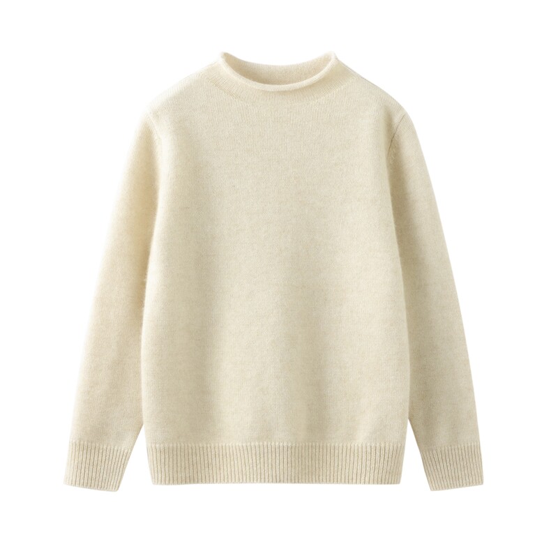 秋冬男女通用七针半高卷边男女通用，童装儿童羊绒衫，旭泰羊绒