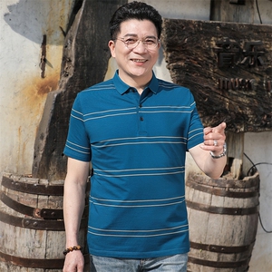 中年休闲男装翻领半袖T恤衫2023夏季新款男士polo衫薄款休闲上衣图片