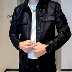 潮流秋冬痞帅皮衣夹克男装上衣2025新款韩版保暖夹克潮牌外套流行，男装夹克，星座506A