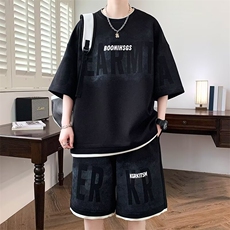 冰丝短袖t恤男套装夏季2025新款潮牌青少年半袖穿搭配一整套衣服，男装T恤，星座1210-1