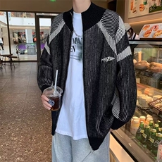 日系文艺港风毛衣男春秋季休闲百搭潮流长袖外套，男装针织衫/毛衣，星座716-2