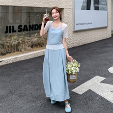 韩系吊带背心T恤花苞半身裙三件套2C050-1269-P165-K248，女装套装/套裙，2C050