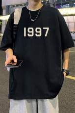 T658P32立体泡沫印花夏季新品高街美式短袖T恤宽松重磅纯棉体恤，男装T恤，星座304A